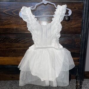 White Lace Baby TuTu One Piece Bodysuit